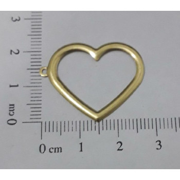 AC LATÃO CORAÇÃO G 25MM LISO VZD 1 ARG ESQUERDO