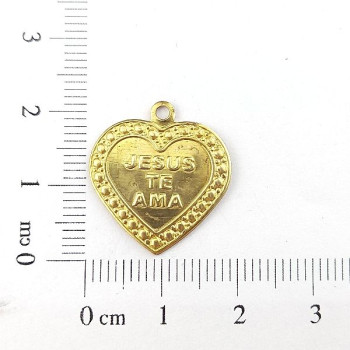 AC LATÃO CORAÇÃO JESUS TE AMA RESINA 1 ARG