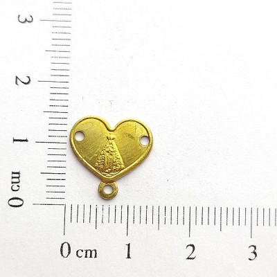 AC LATÃO CORAÇÃO TERÇO NSS SRA APARECIDA