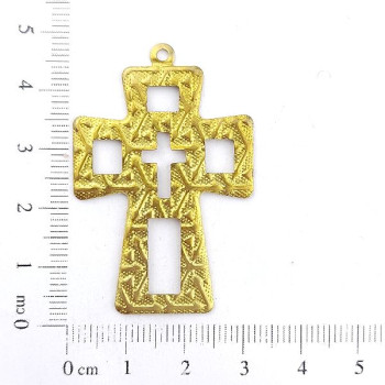 AC LATÃO CRUZ LARGA TXT SETAS 4 VZD 1 ARG