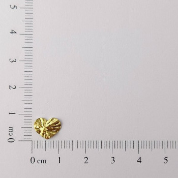 AC LATÃO CORAÇÃO MINI 9,5MM AMASSADO S/ ARG