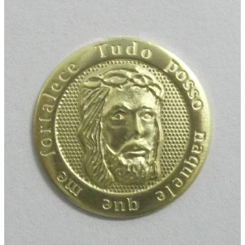 AC LATÃO REDONDO FACE DE CRISTO