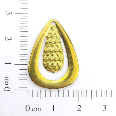 AC LATÃO GOTA G LISA RECORTE VZD MEIO TXT 1 FURO
