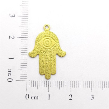 AC LATÃO MÃO HAMSA OLHO GREGO 1 ARG