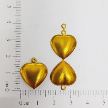 AC LATÃO CORAÇÃO M CHEIO LISO DUPLO