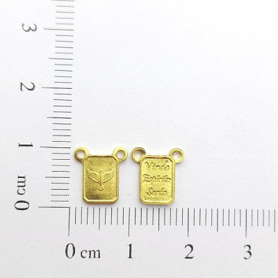 AC LATÃO MINI ESCAPULÁRIO ESPIRITO SANTO E VINDE ESPIRITO SANTO