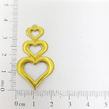 AC LATÃO CORAÇÃO TRIPLO LISO CRESCENTE VZD 1 ARG