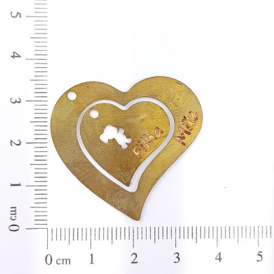 AC LATÃO CORAÇÃO MÃE E FILHA CHAPA 0,60