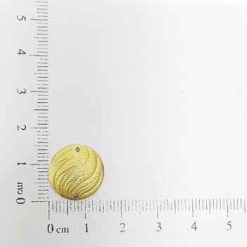 AC LATÃO REDONDO P 14MM ONDAS LISO E CLICADO 2FURO