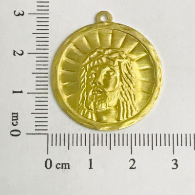 AC LATÃO REDONDO 30MM FACE DE CRISTO 1 ARG