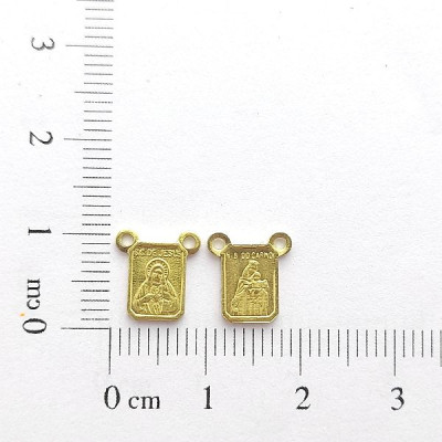 AC LATÃO MINI ESCAPULARIO SC JESUS NSS SRA CARMO