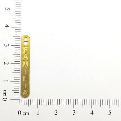 AC LATÃO PLACA FAMÍLIA CORAÇÃO VZD 1 FURO