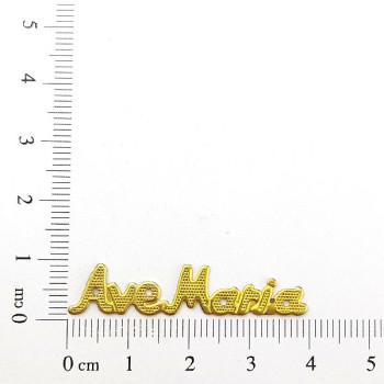 AC LATÃO ESCRITA AVE MARIA PONTILHADOS S/ ARG