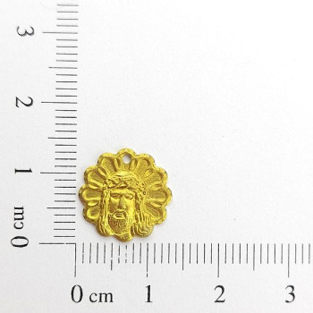 AC LATÃO REDONDO P ROSTO DE CRISTO 1 FURO