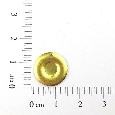 AC LATÃO REDONDO LISO MIOLO P/ PEDRA 1 FURO