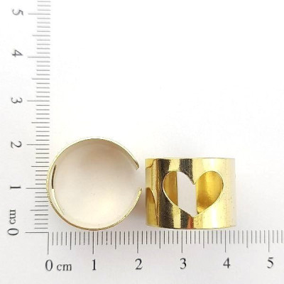 AC LATÃO ANEL REGULAVEL CORAÇÃO VZD LISO