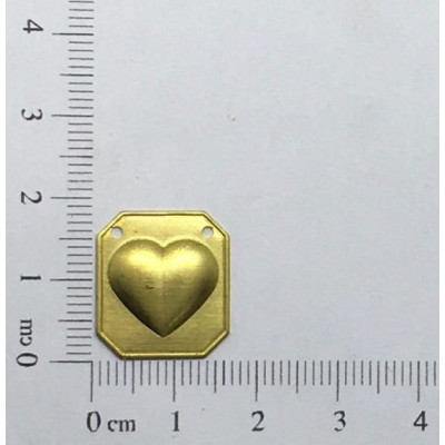 AC LATÃO QUADRADO CORAÇÃO ABL 2 FUROS