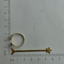 AC LATÃO ANEL REGULAVÉL ESTRELA E CALDA DE SEREIA