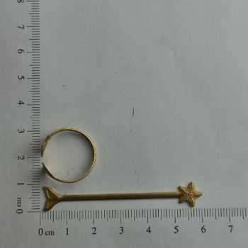 AC LATÃO ANEL REGULAVÉL ESTRELA E CALDA DE SEREIA