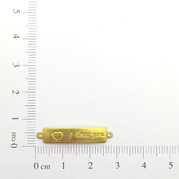 AC LATÃO PLAQUINHA INFANTIL I LOVE YOU