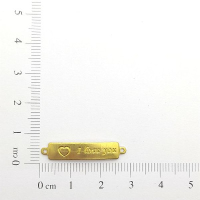 AC LATÃO PLAQUINHA INFANTIL I LOVE YOU