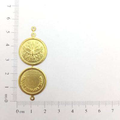 AC LATÃO REDONDO ESPIRITO SANTO E FRASE DUPLO