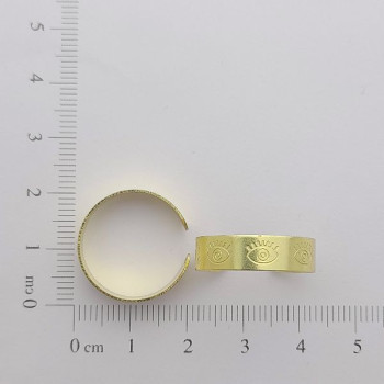 AC LATÃO ANEL REGULAVÉL FINO OLHO GREGO 2 FUROS