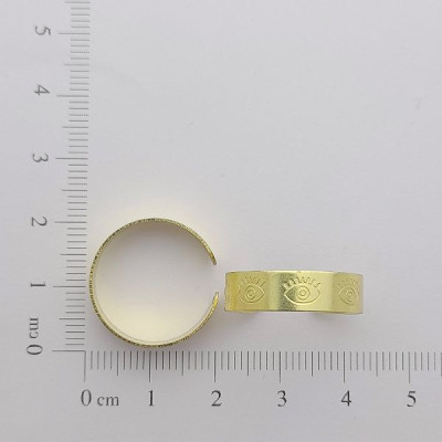 AC LATÃO ANEL REGULAVÉL FINO OLHO GREGO 2 FUROS