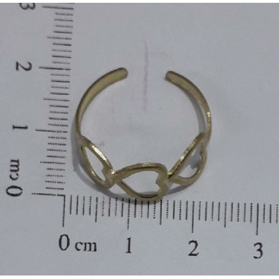 AC LATÃO ANEL REGULAVÉL CORAÇÃO TRIPLO