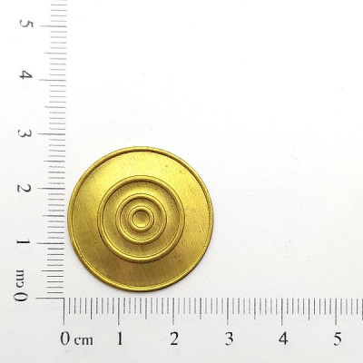 AC LATÃO REDONDO 30MM OLHO GREGO RESINA S/ ARG