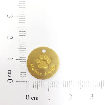 AC LATÃO REDONDO PATA CACHORRO MELHOR AMIGO 1 FURO