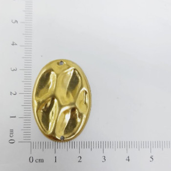 AC LATÃO CRATERA OVAL G 35MM 2 FUROS