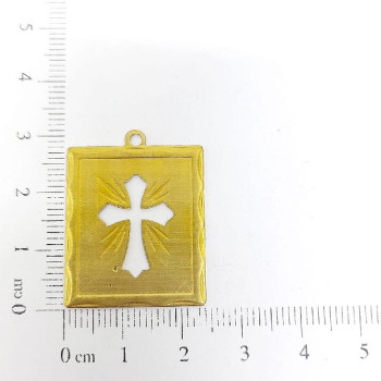 AC LATÃO PLACA CRUZ VZD BORDA DIAMANTADA 1 ARG