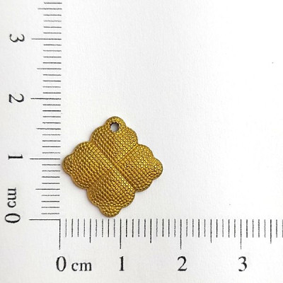 AC LATÃO FLOR QUADRADA TXT 1 FURO