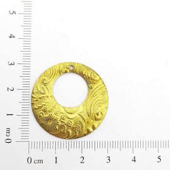 AC LATÃO REDONDO VZD TXT FLORES FOLHA 1 FURO