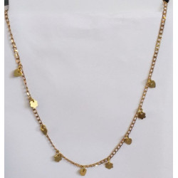 CHOCKER DE CORAÇÃO E FLOR LATÃO