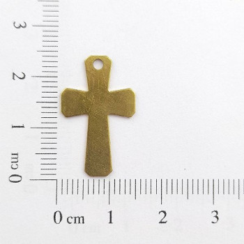 AC LATÃO CRUZ 25MM LISA ARREDONDADA 1 FURO