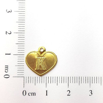 AC LATÃO CORAÇÃO LETRA K 1ARG