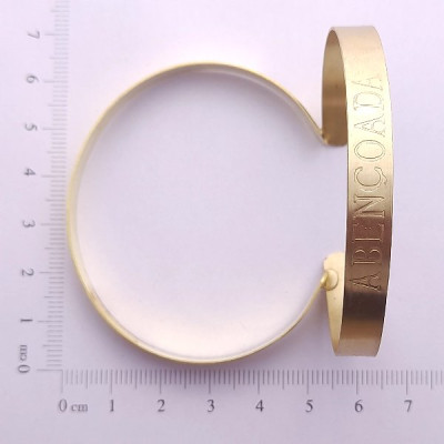 AC LATÃO BRACELETE ABENÇOADA S/ FURO