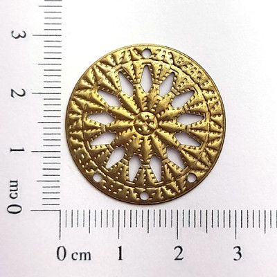 AC LATÃO REDONDO M VAZADO 1 FURO CIMA 3 FUROS BAIXO