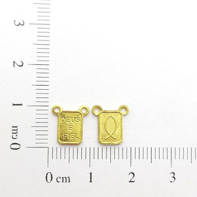 AC LATÃO MINI ESCAPULÁRIO PEIXE E DEUS É