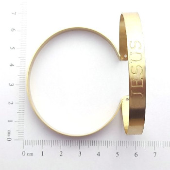 AC LATÃO BRACELETE JESUS 2 FUROS