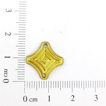 AC LATÃO QUADRADO PONTAS ESTRELA 2 FUROS BAIXO