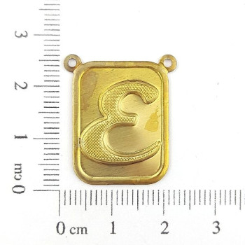 AC LATÃO PLACA LISA LETRA E 2 ARG