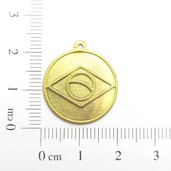 AC LATÃO REDONDO BANDEIRA DO BRASIL RESINA 1 ARG