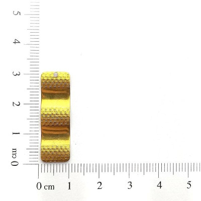 AC LATÃO RETANGULO ONDULADO RISCADO 1 FURO