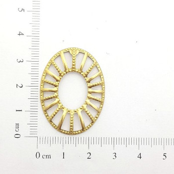 AC LATÃO OVAL VZD TXT BOLINHAS S/ FURO