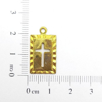 AC LATÃO RETANGULO CRUZ VZD BORDA 1 ARG