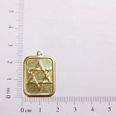 AC LATÃO PLACA 26MM ESTRELA DE DAVI 1 ARG