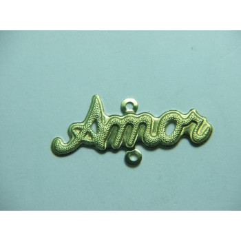 AC LATÃO ESCRITA AMOR PONTILHADOS 1 ARG CIMA 1 ARG BAIXO